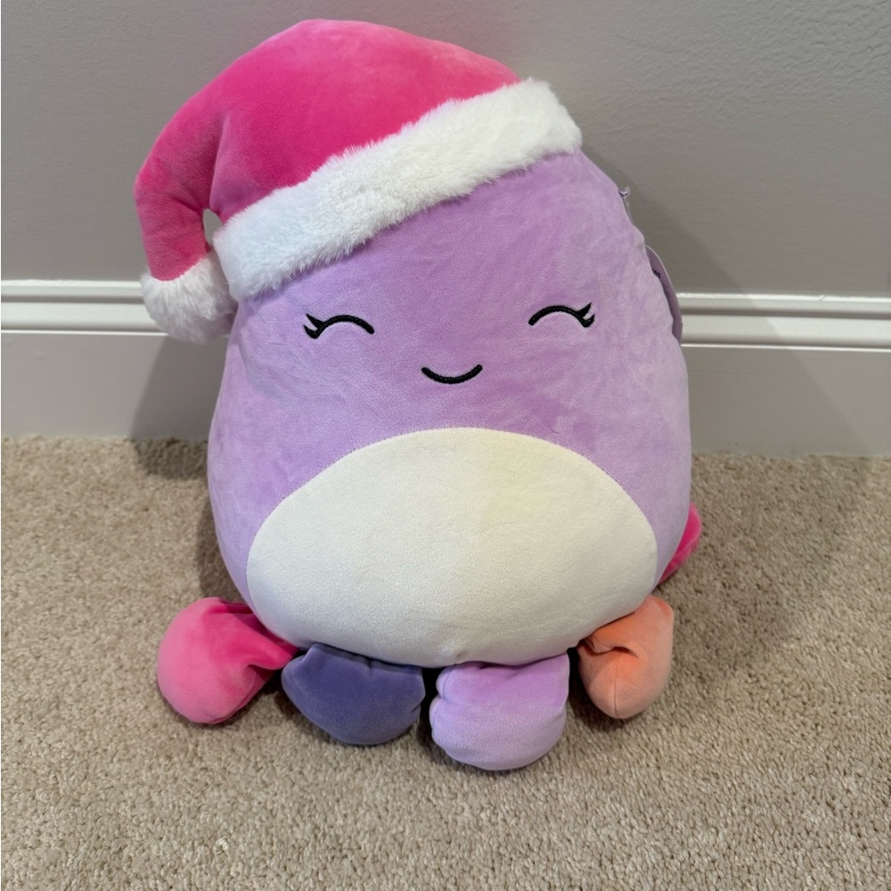 Squishmallow Beula Purple Christmas Octopus